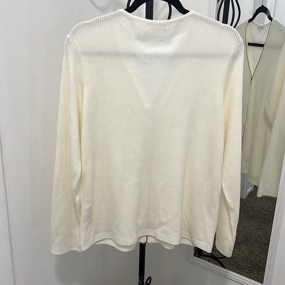 Calvin Klein Women's Zip-Up Cream Cardigan - Picture 3 of 7
